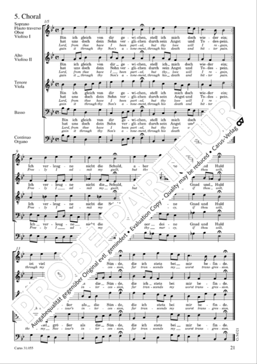 A feeble soul, a slave of sin (Ich armer Mensch, ich Sundenknecht) 4-Part scores gallery preview page 21