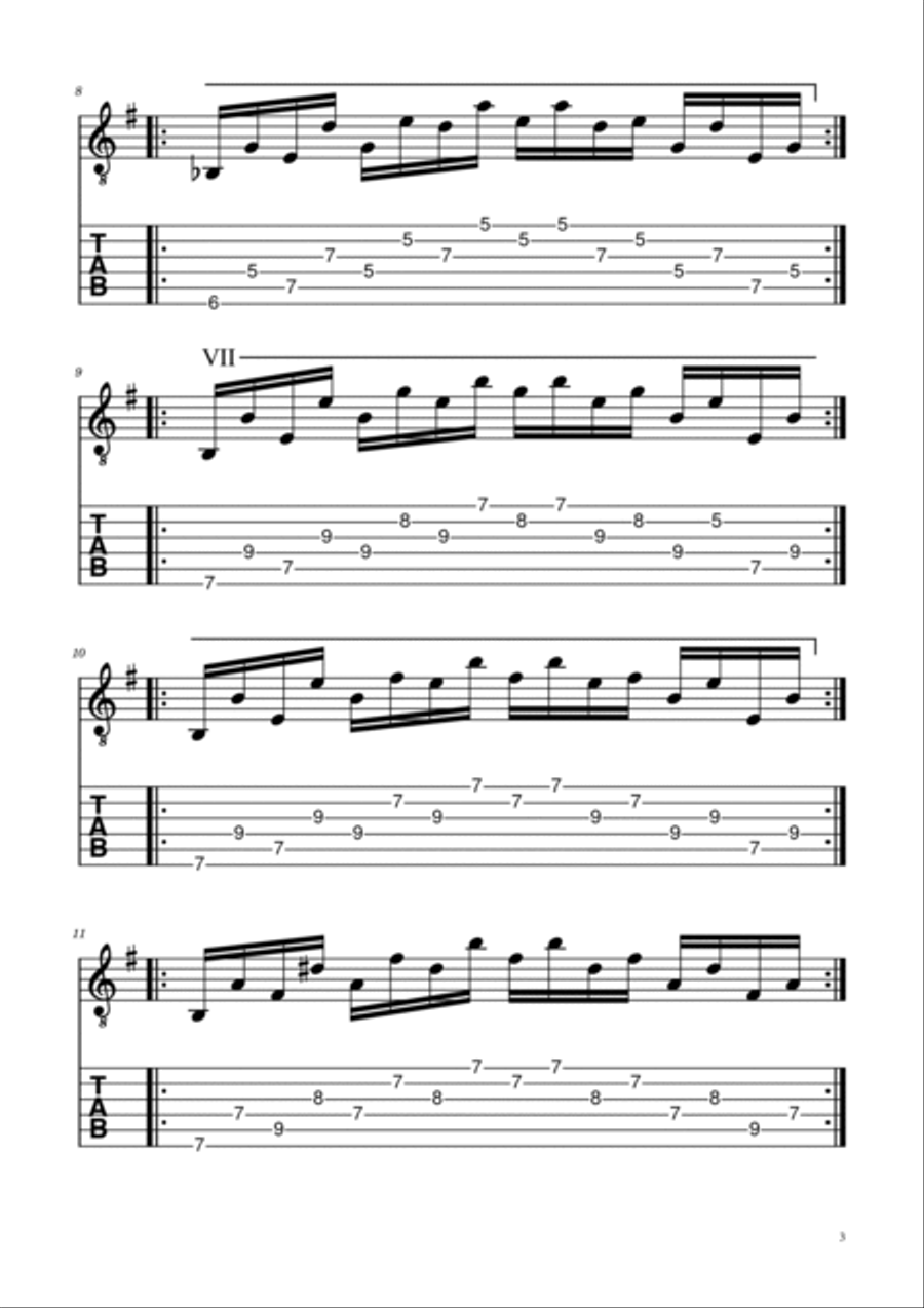 Etude No. 1 - Villa Lobos TABs Acoustic Guitar scores gallery preview page 3