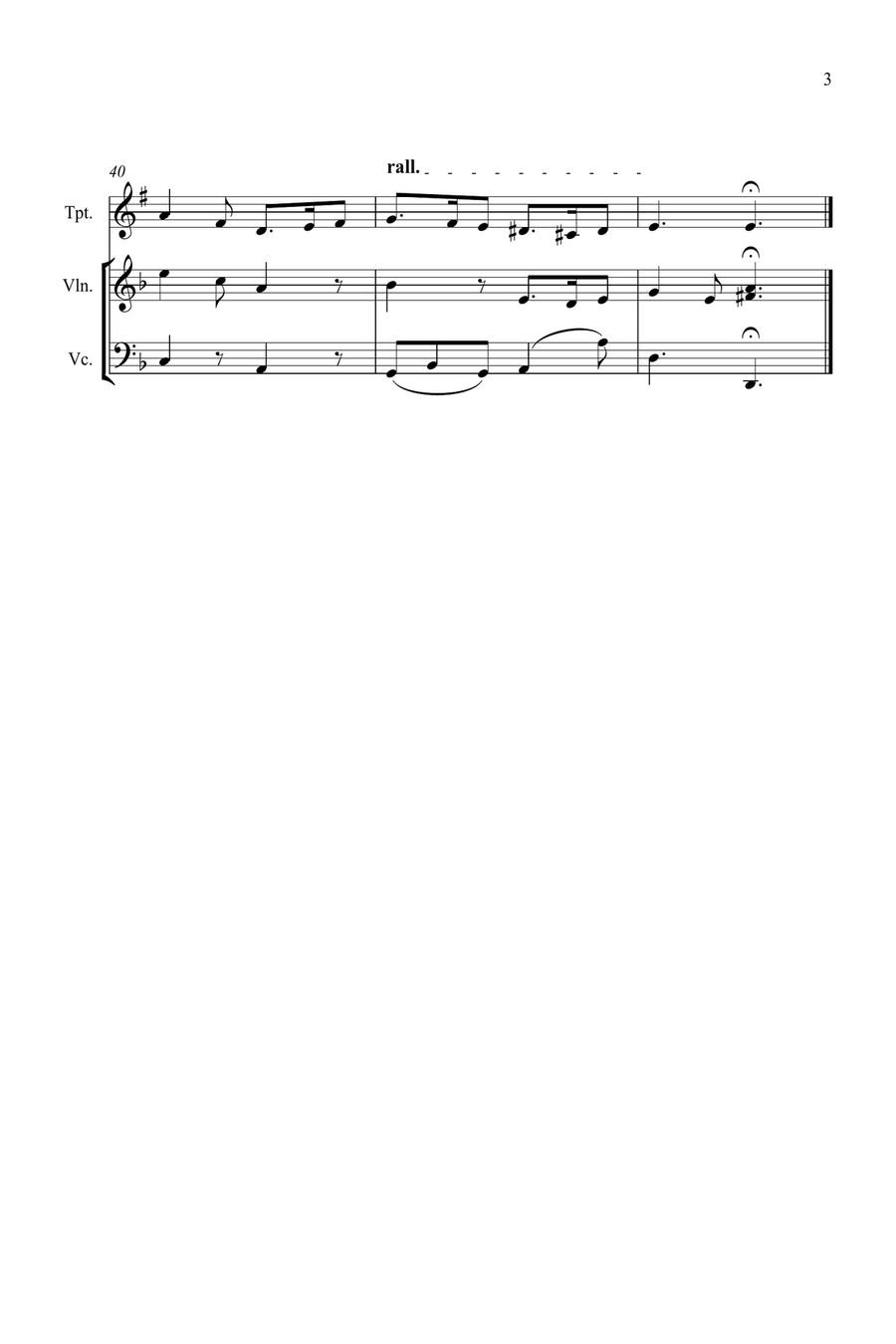Greensleeves for Trumpet, Violin and Cello Trio Small Ensemble scores gallery preview page 3