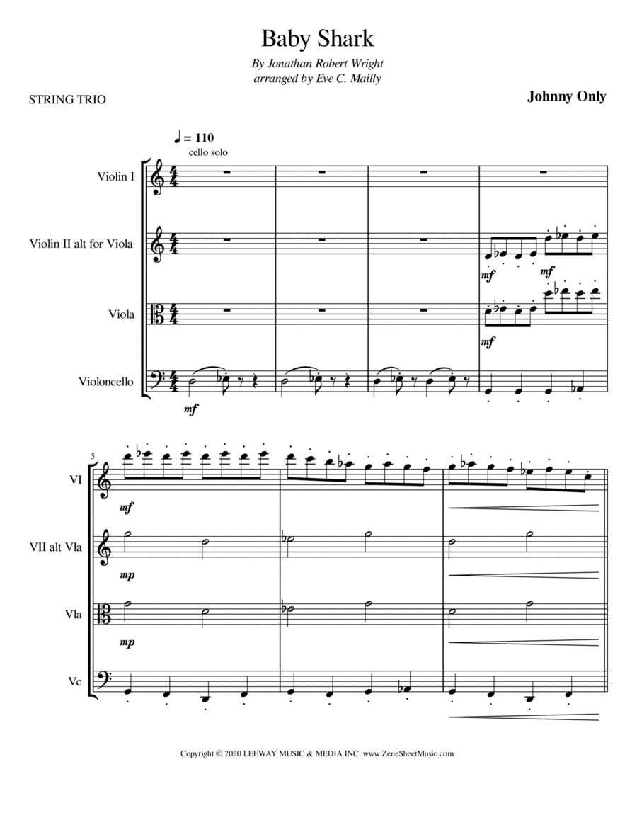 Baby Shark String Trio scores gallery preview page 1