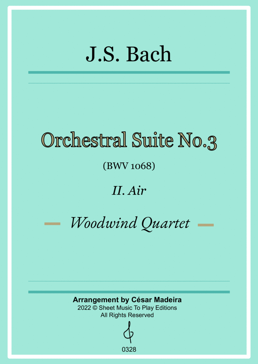 Air on G String - Woodwind Quartet (Full Score) - Score Only image number null