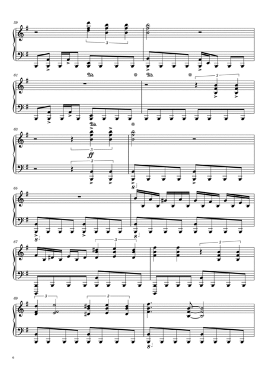 Thunderstruck Piano Solo scores gallery preview page 6