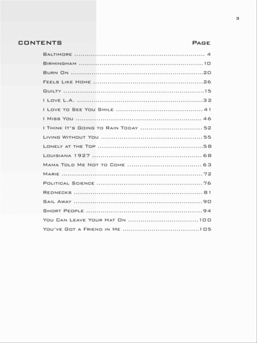 The Randy Newman Guitar Songbook Electric Guitar scores gallery preview page 2
