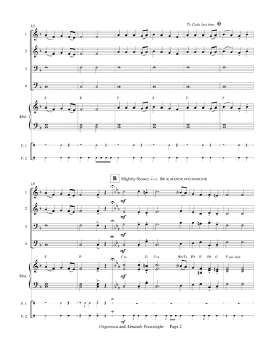 Ungaresca and Almande Poussinghe (Pierre Phalèse Jnr, 1583) for Wind Instruments Small Ensemble scores gallery preview page 5