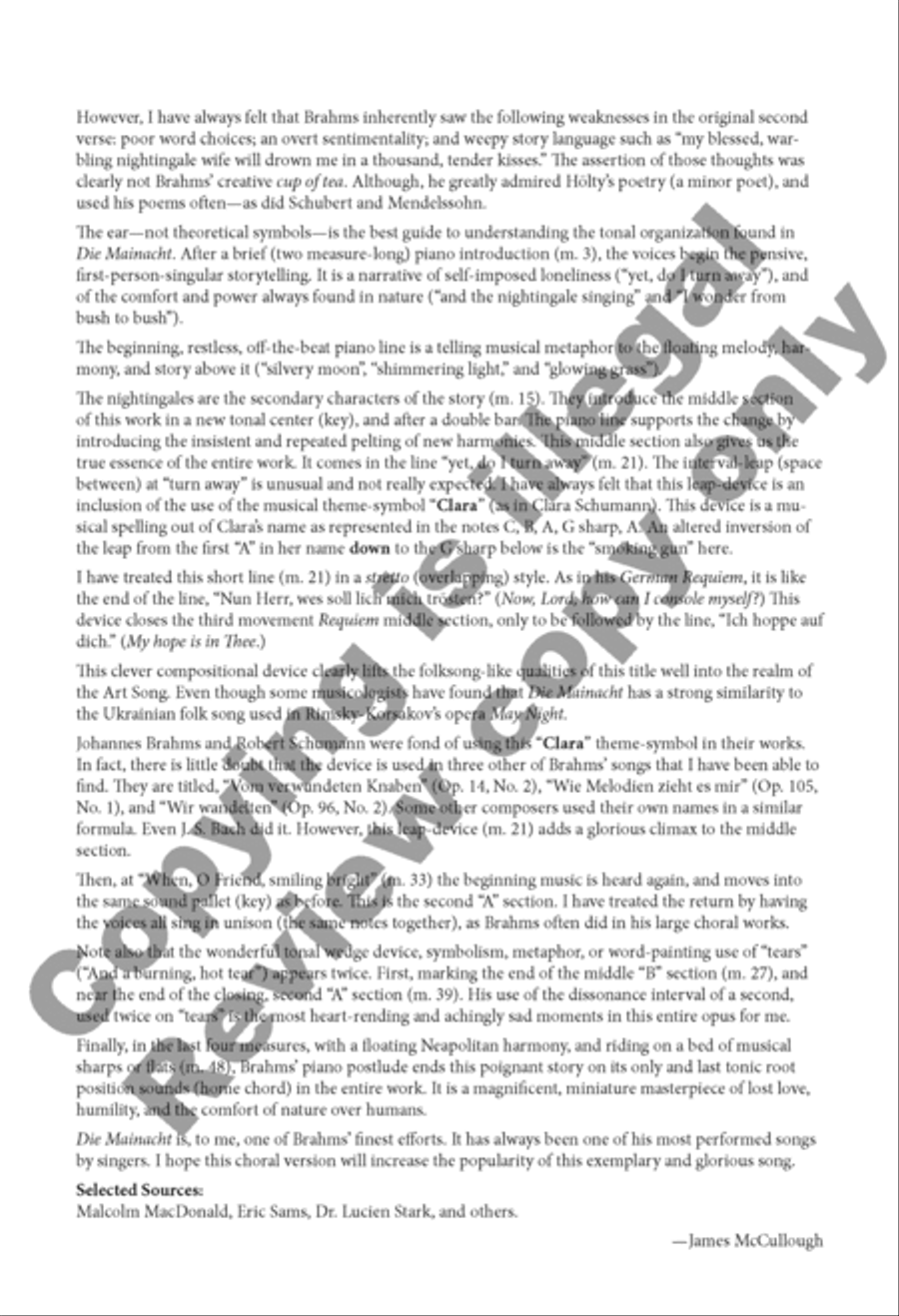 Die Mainacht (The May Night) SSAA scores gallery preview page 12