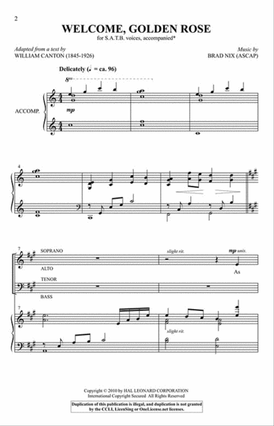 Welcome, Golden Rose 4-Part scores gallery preview page 2