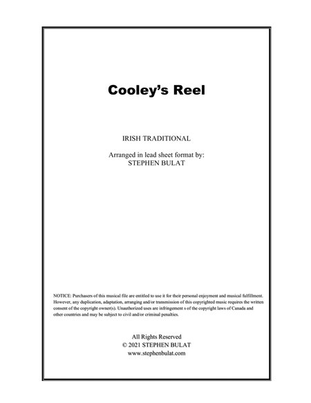 Cooleys' Reel (Irish Traditional) - Lead sheet (key of Ebm)