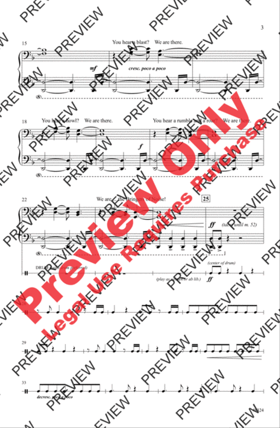 Bringers of Noise Men's Choir scores gallery preview page 3
