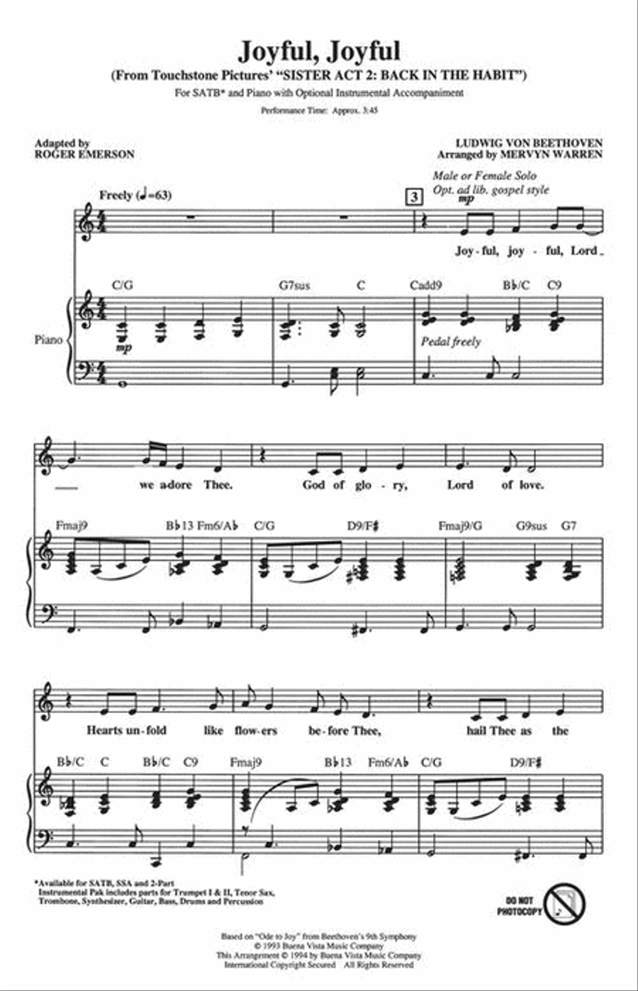 Joyful, Joyful 4-Part scores gallery preview page 3