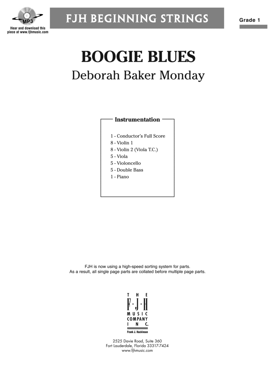Boogie Blues: Score Boogie Blues: Score String Orchestra scores gallery preview page 1