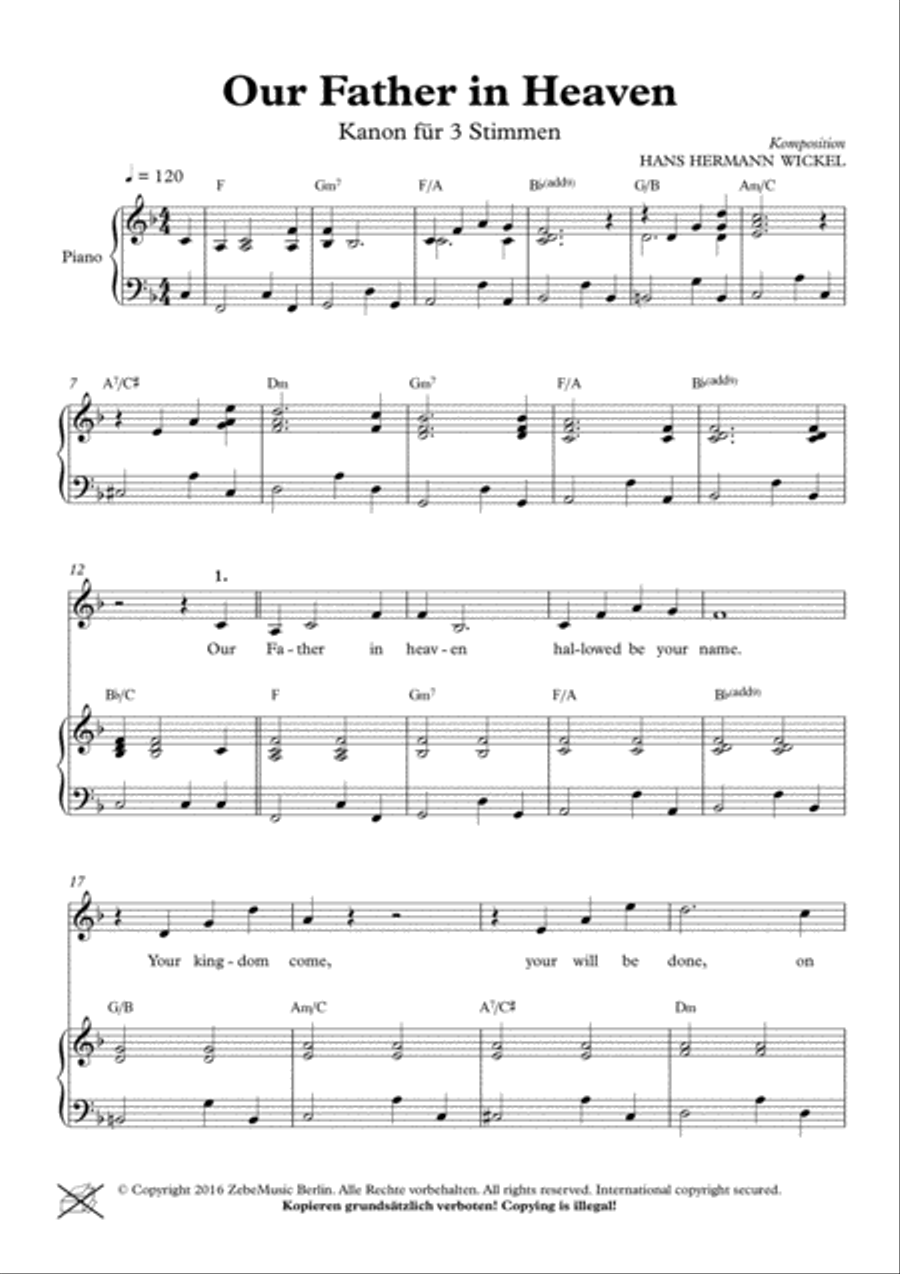 Our Father in Heaven Choir scores gallery preview page 2