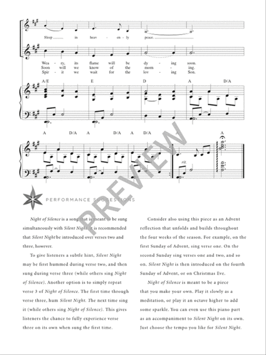 Night of Silence - Home edition Unison Choir scores gallery preview page 5
