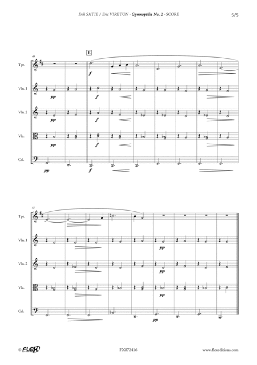 Gymnopedie No. 2 B-Flat Trumpet scores gallery preview page 5