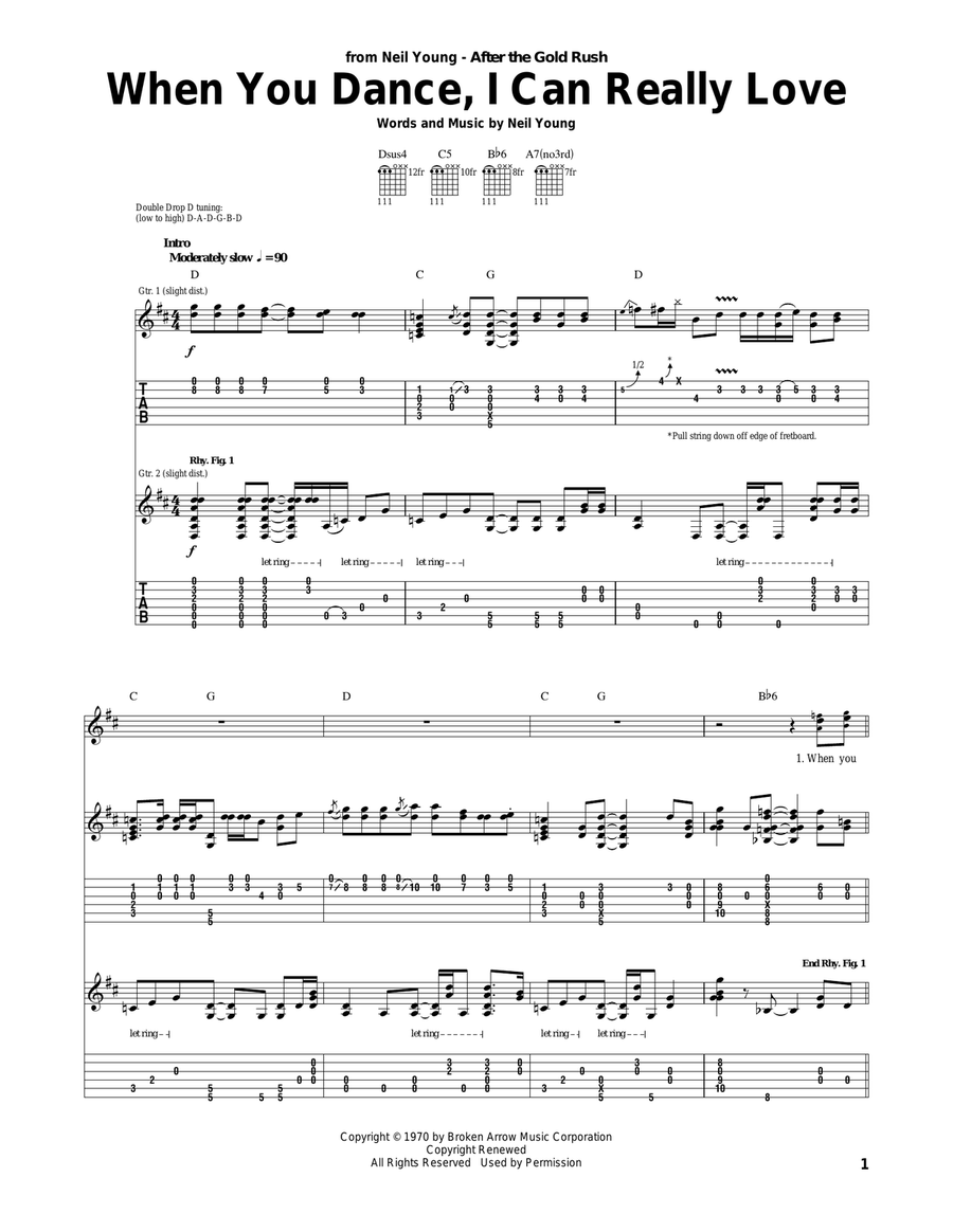 When You Dance, I Can Really Love Acoustic Guitar scores gallery preview page 1