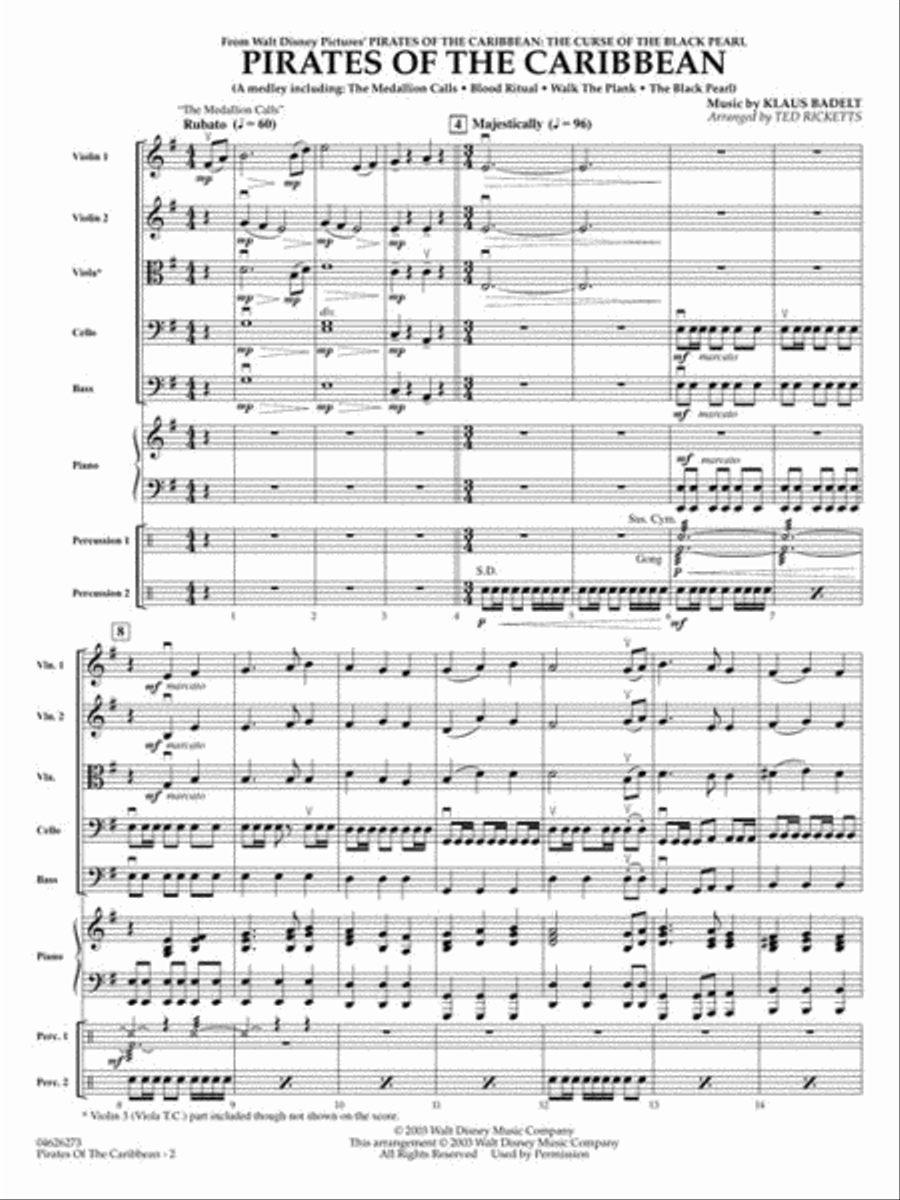 Pirates of the Caribbean String Orchestra scores gallery preview page 5