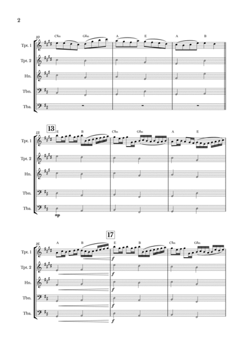 Canon in D for Brass Quintet with chords image number null
