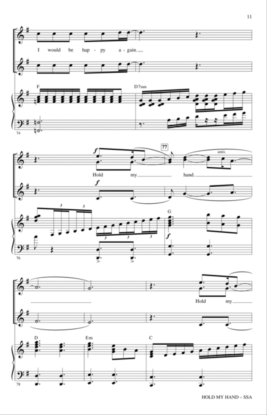 Hold My Hand (from Top Gun: Maverick) (arr. Mac Huff) SSA scores gallery preview page 10