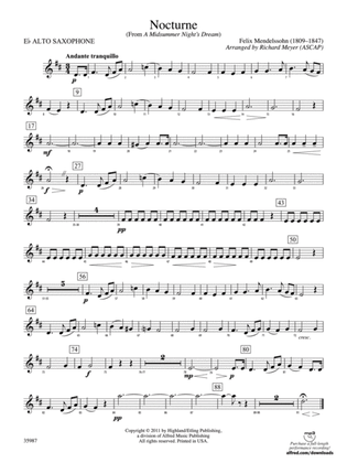 Nocturne (from A Midsummer Night's Dream): E-flat Alto Saxophone