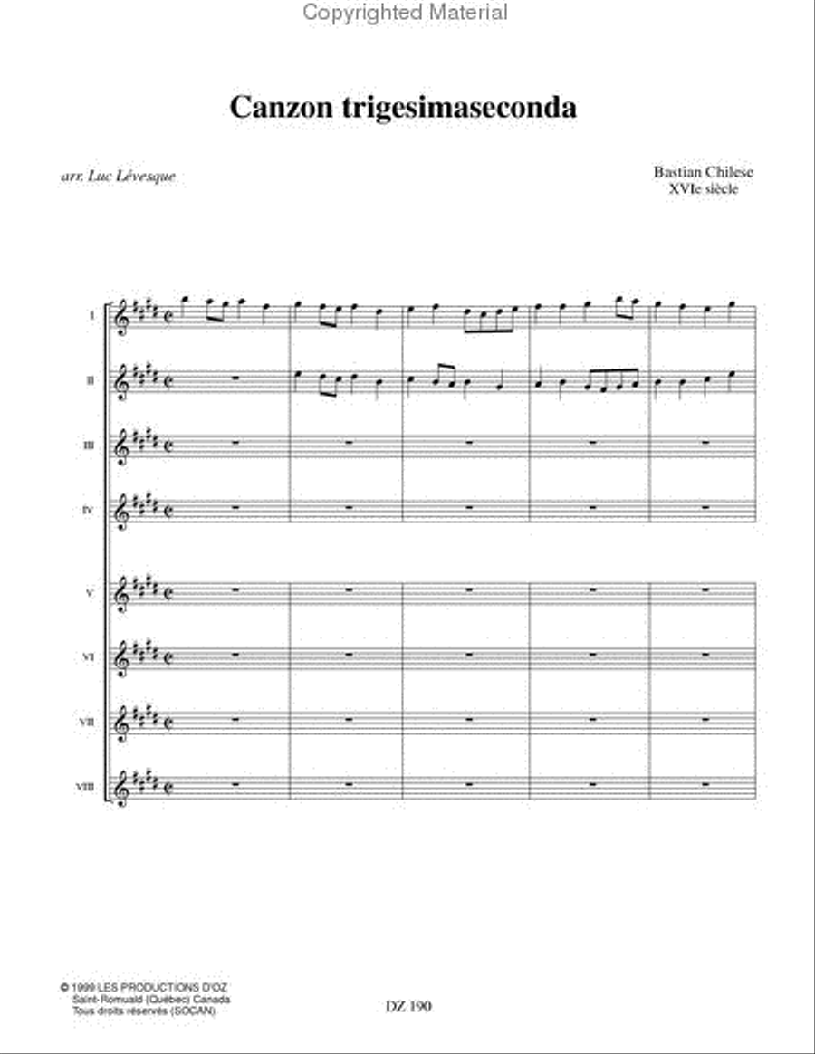 Canzon trigesimaseconda Classical Guitar scores gallery preview page 2