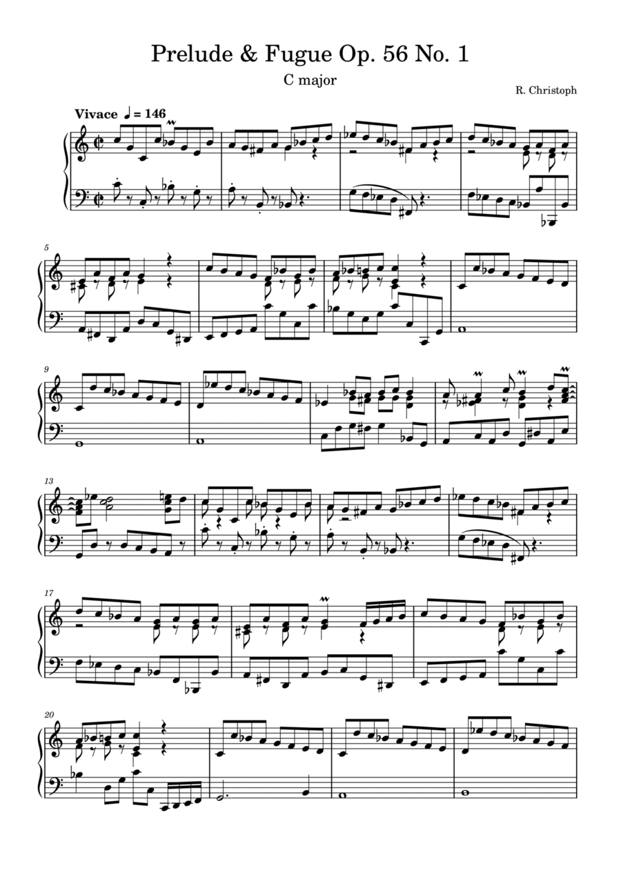 Prelude & Fugue Op.56 No. 1 Harpsichord scores gallery preview page 1