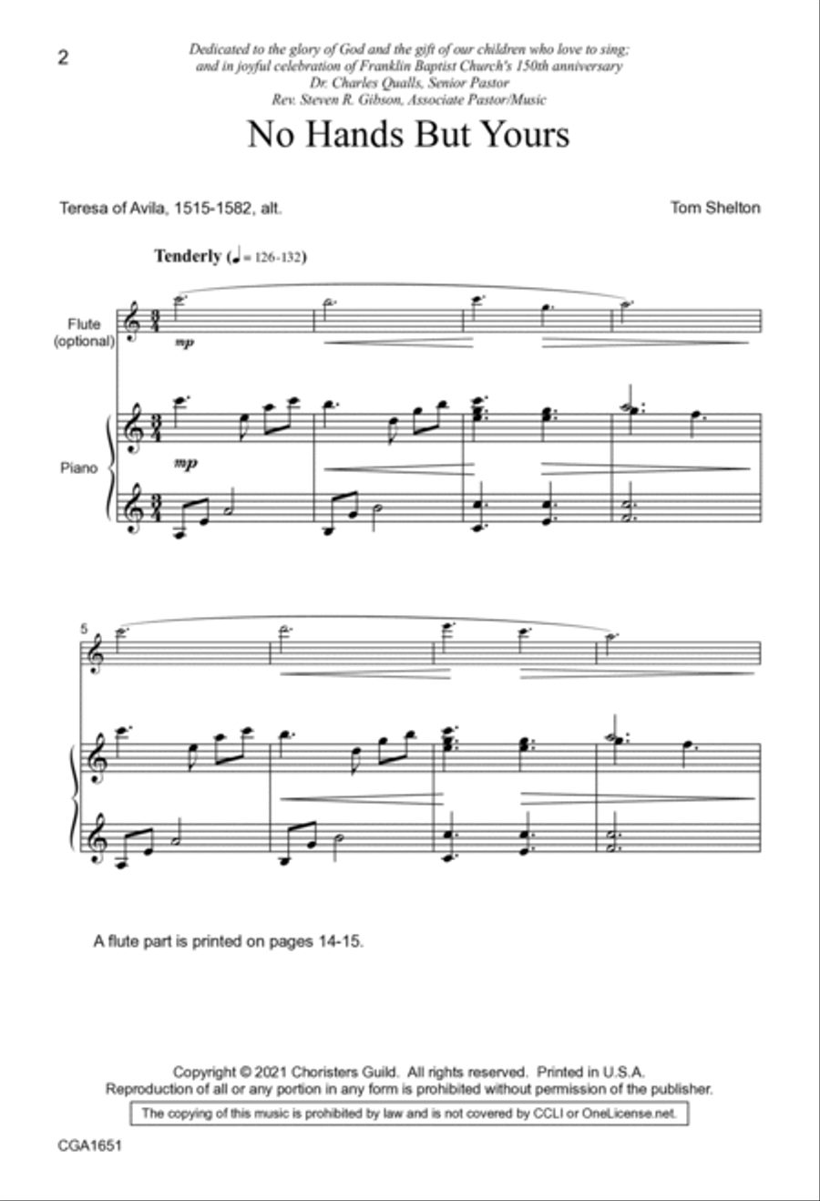 No Hands But Yours Unison Choir scores gallery preview page 2