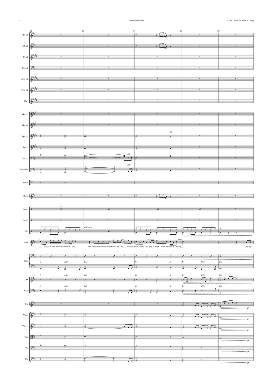 I Don't Want To Miss A Thing Full Orchestra scores gallery preview page 4