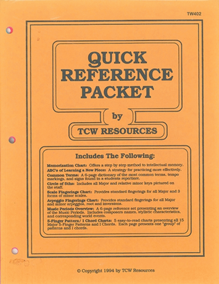 Book cover for Quick Reference Packet