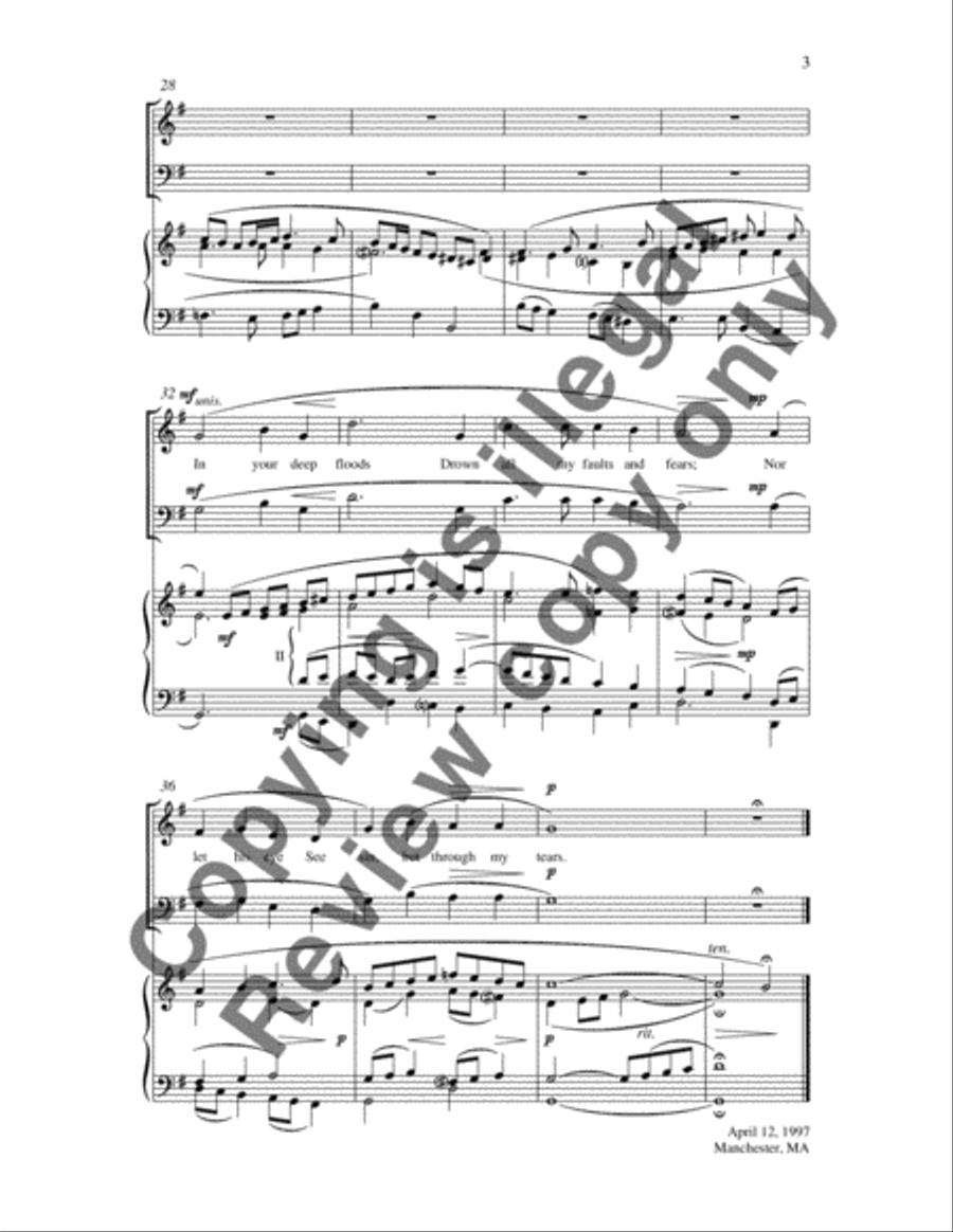 Drop, Drop, Slow Tears 3-Part scores gallery preview page 6
