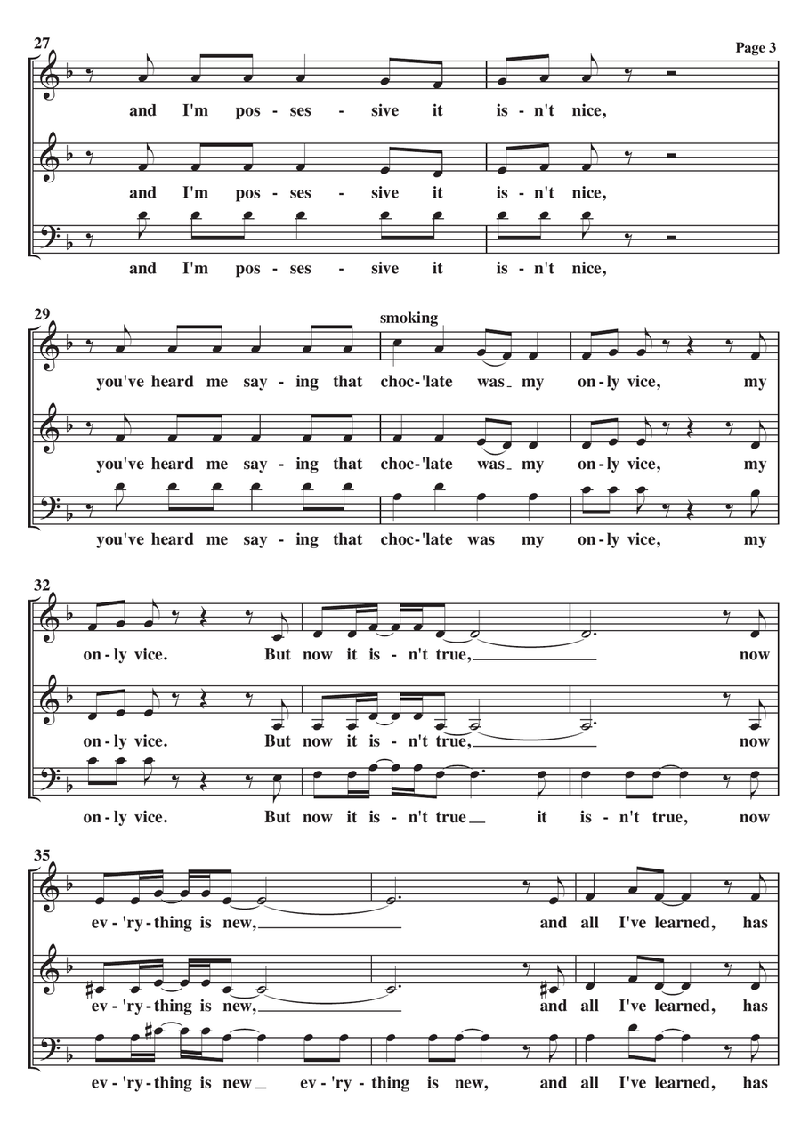 Lay All Your Love On Me 3-Part scores gallery preview page 3