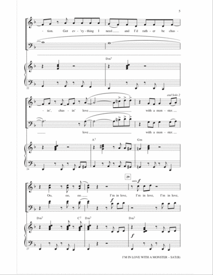 I'm In Love With A Monster 4-Part scores gallery preview page 4
