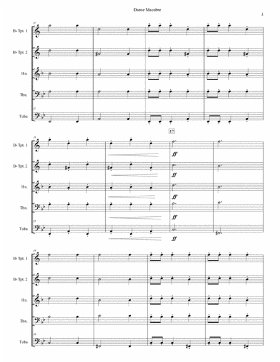 Danse Macabre for Brass Quintet Danse Macabre for Brass Quintet Brass Quintet scores gallery preview page 3