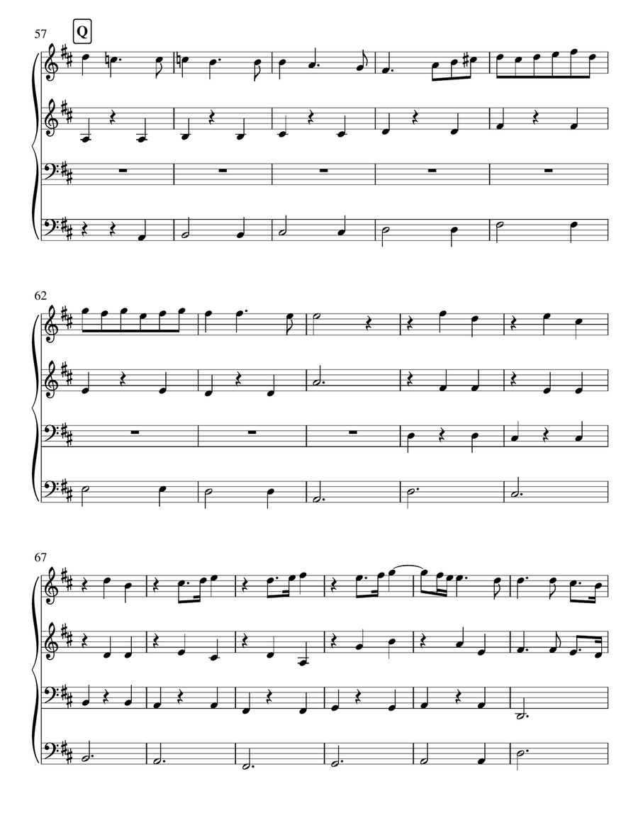 Chaconne from King Arthur for String Quartet (2 violins, cello and double bass) String Quartet scores gallery preview page 6
