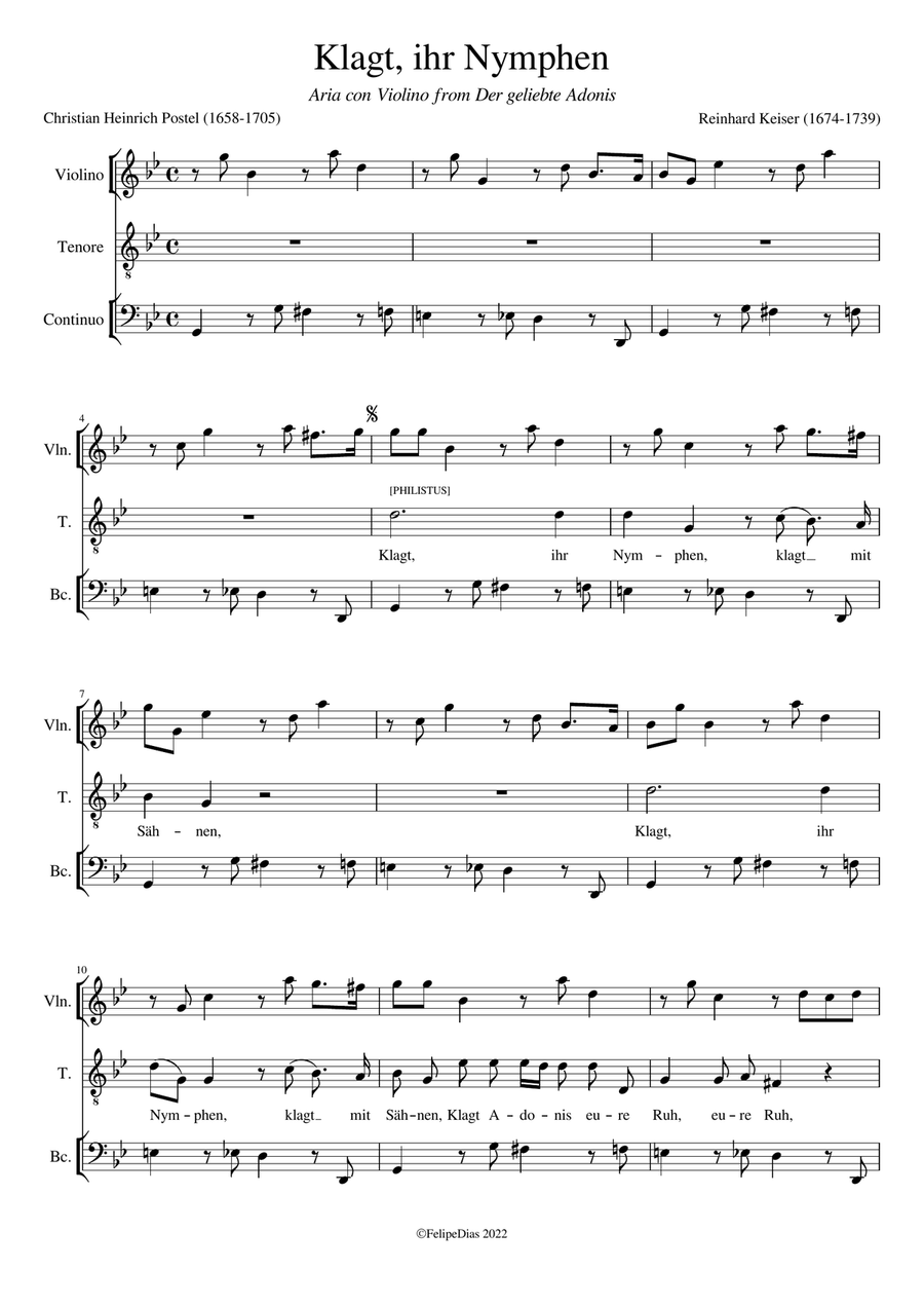 Klagt ihr Nymphen Klagt ihr Nymphen Small Ensemble scores gallery preview page 1
