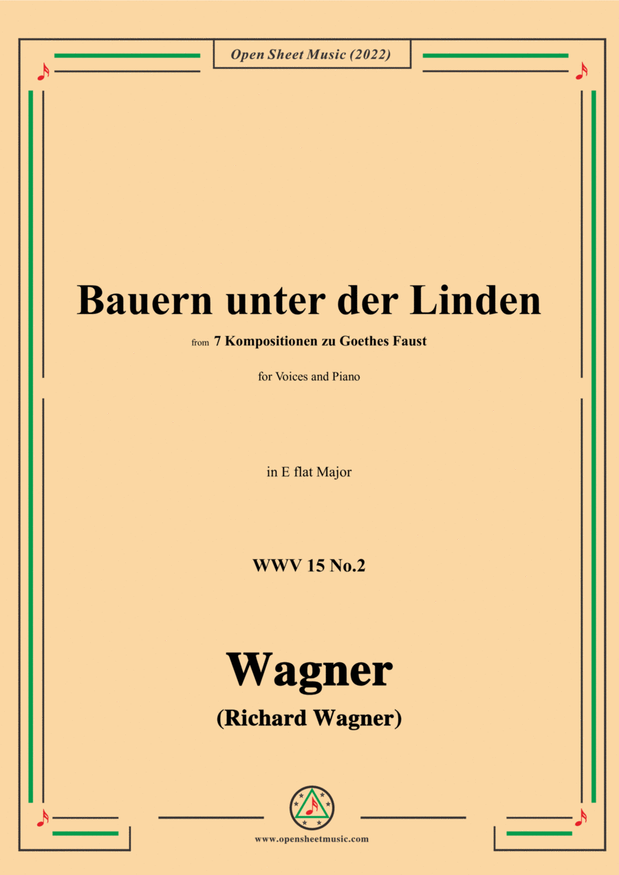 R. Wagner-Bauern unter der Linden,WWV 15 No.2,in E flat Major Voice - Digital Sheet Music
