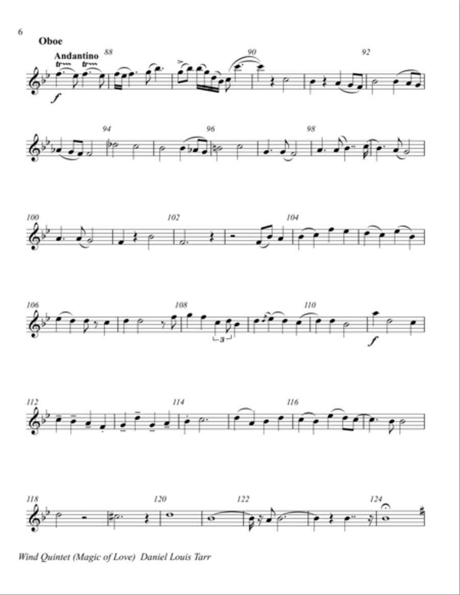 Wind Quintet (Magic of Love) Woodwind Quintet scores gallery preview page 6