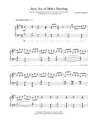 Jesu, Joy of Man's Desiring - J.S. Bach - Louis Landon - Solo Piano