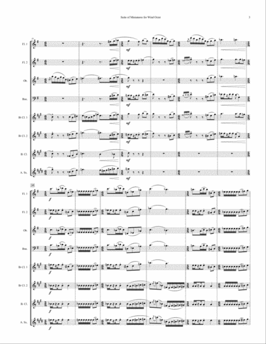 Suite of Miniatures for Wind Octet Woodwind Ensemble scores gallery preview page 4