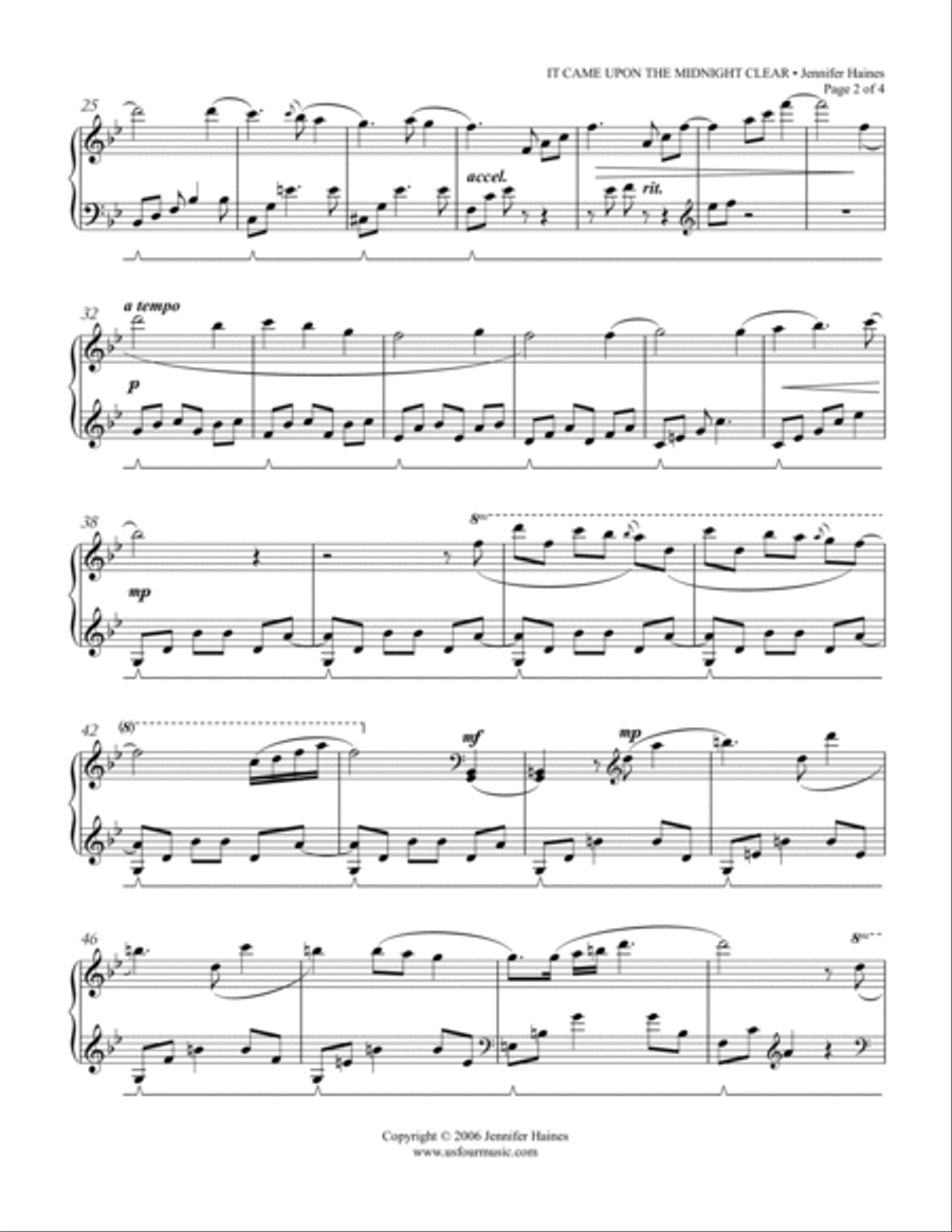 It Came Upon The Midnight Clear Piano Solo scores gallery preview page 2