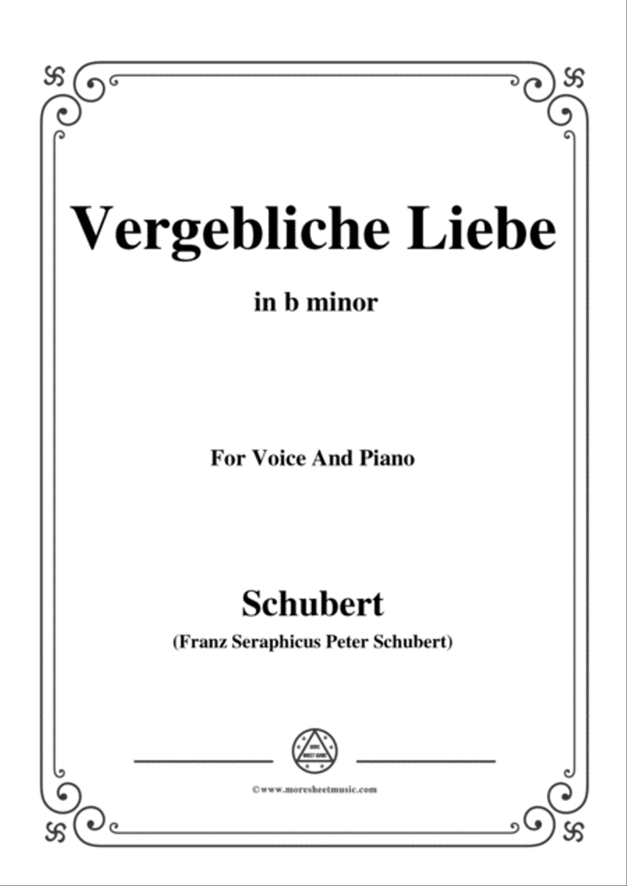 Schubert-Vergebliche Liebe,Op.173 No.3,in b minor,for Voice&Piano Voice scores gallery preview page 1