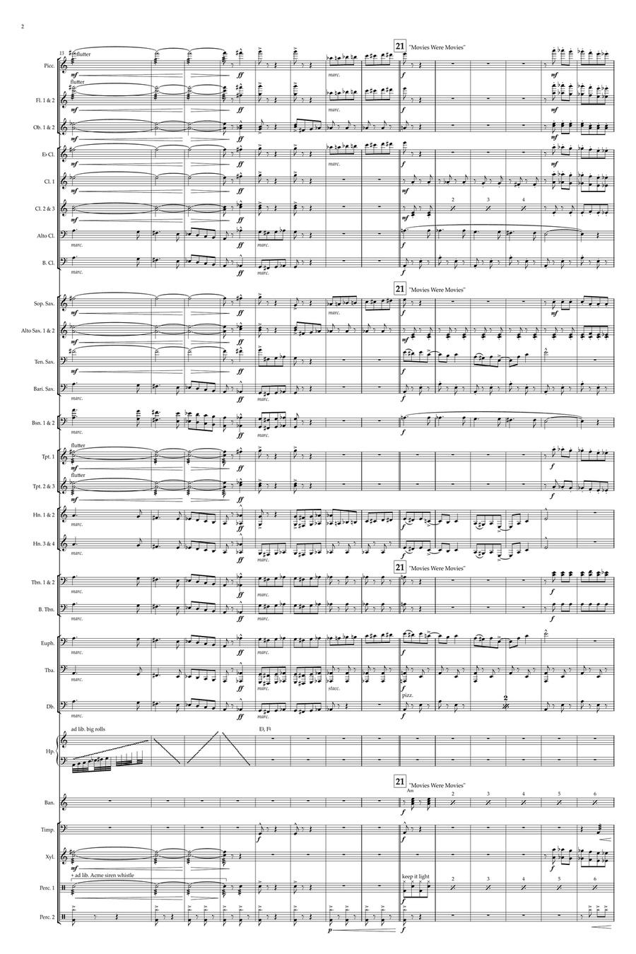 Medley: Movies Were Movies with Look What Happened To Mabel, I Won't Send Roses, Wherever He Ain'... Concert Band scores gallery preview page 2