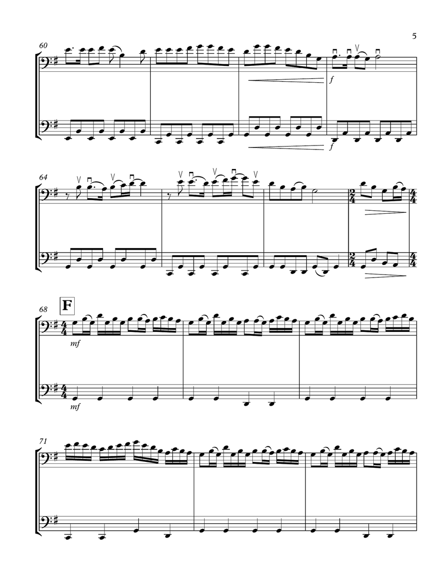 Whiskey In The Jar - Cello Duet - Traditional Irish arr. Cellobat String Duet scores gallery preview page 5