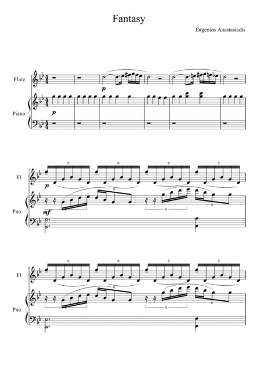 Fantasy - for Flute and Piano (2010) Flute Solo scores gallery preview page 2