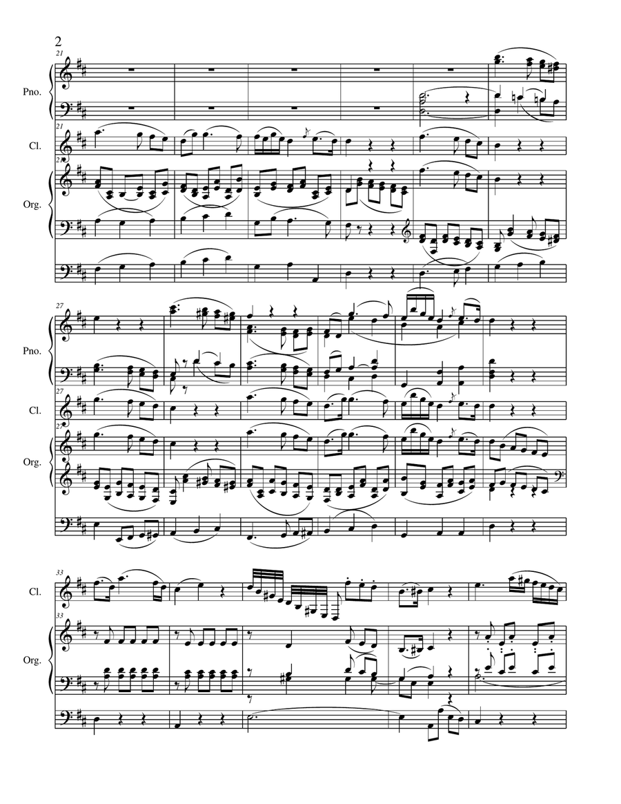 Adagio from Clarinet Concerto Adagio from Clarinet Concerto Small Ensemble scores gallery preview page 2