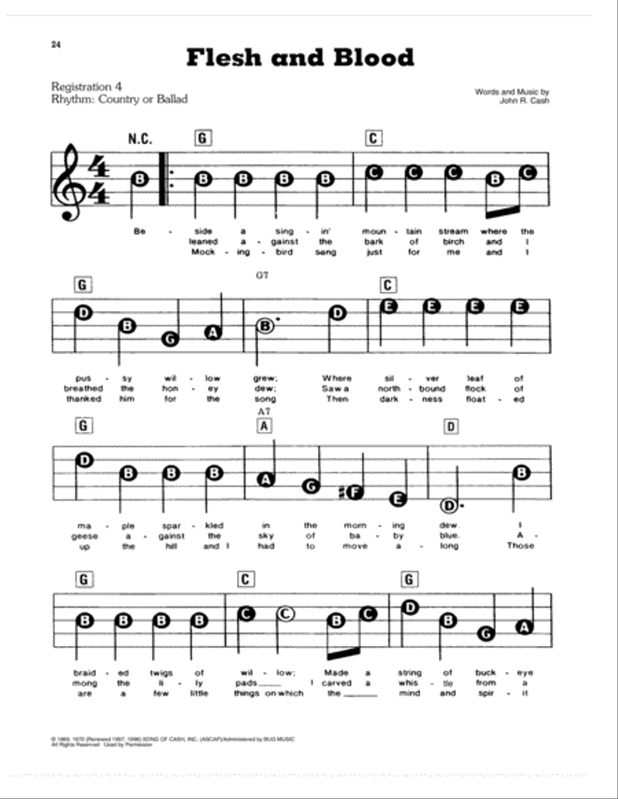 Flesh And Blood Flesh And Blood Electronic Keyboard scores gallery preview page 1