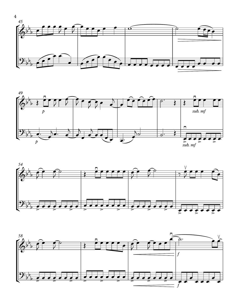 She Will Be Loved String Duet scores gallery preview page 4