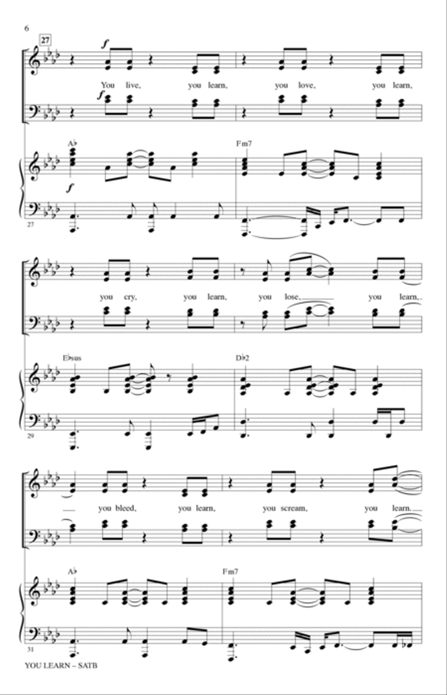 You Learn (from Jagged Little Pill) (arr. Mark Brymer) 4-Part scores gallery preview page 5