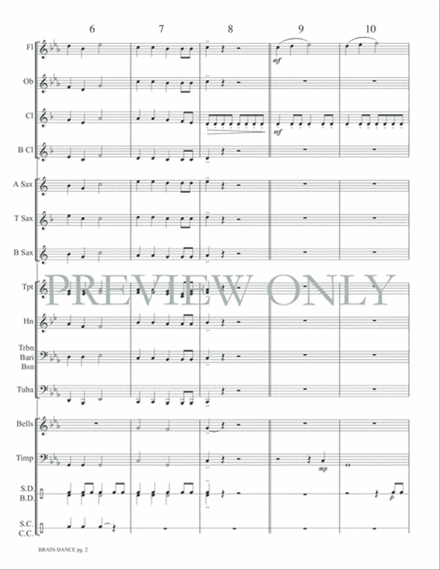 Brain Dance Brain Dance Concert Band scores gallery preview page 5
