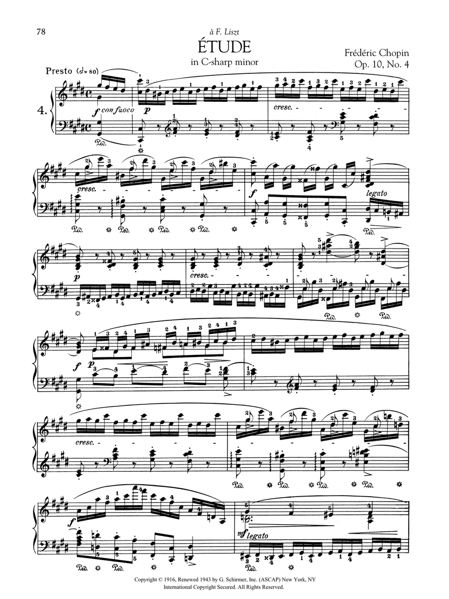 Etude in C-sharp minor, Op. 10, No. 4 Piano Method scores gallery preview page 1