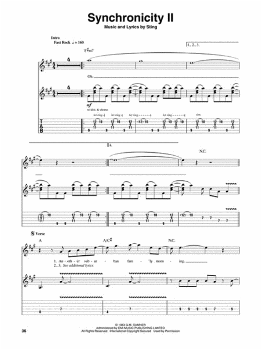 The Police The Police Electric Guitar scores gallery preview page 6