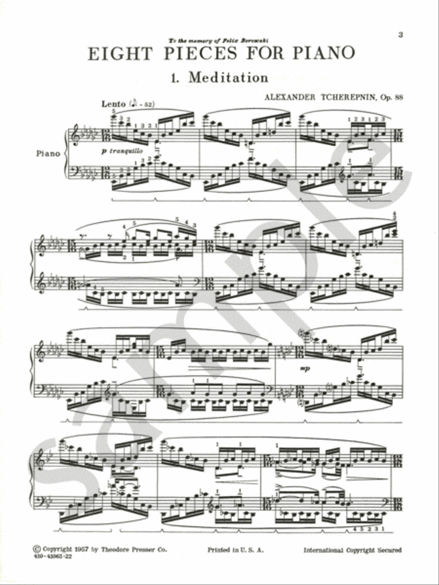 Eight Pieces For Piano Chamber Music scores gallery preview page 3